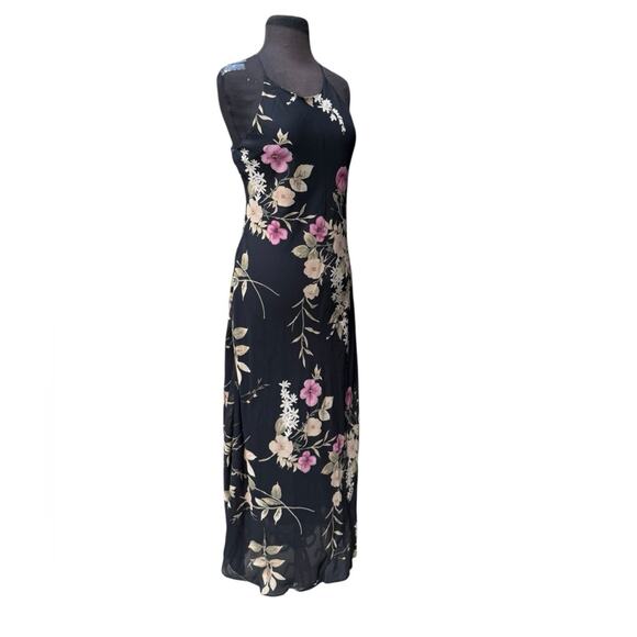 Y2K Floral Dark Romantic Boho Glam Maxi Dress Size 9/10 Wedding Guest Feminine - Picture 1 of 8